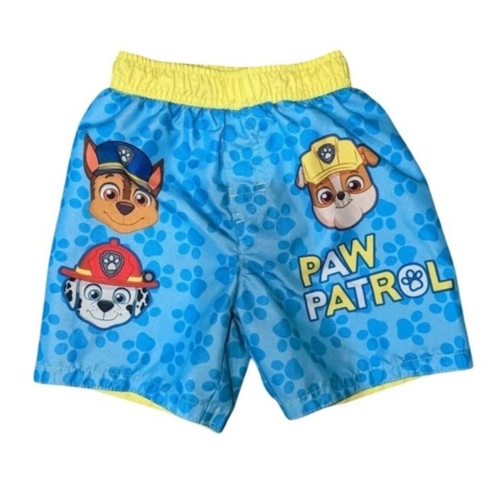 Nickelodeon Paw Patrol Swim Trunks Boys 2T 24M Chase Marshall Rubble Blue